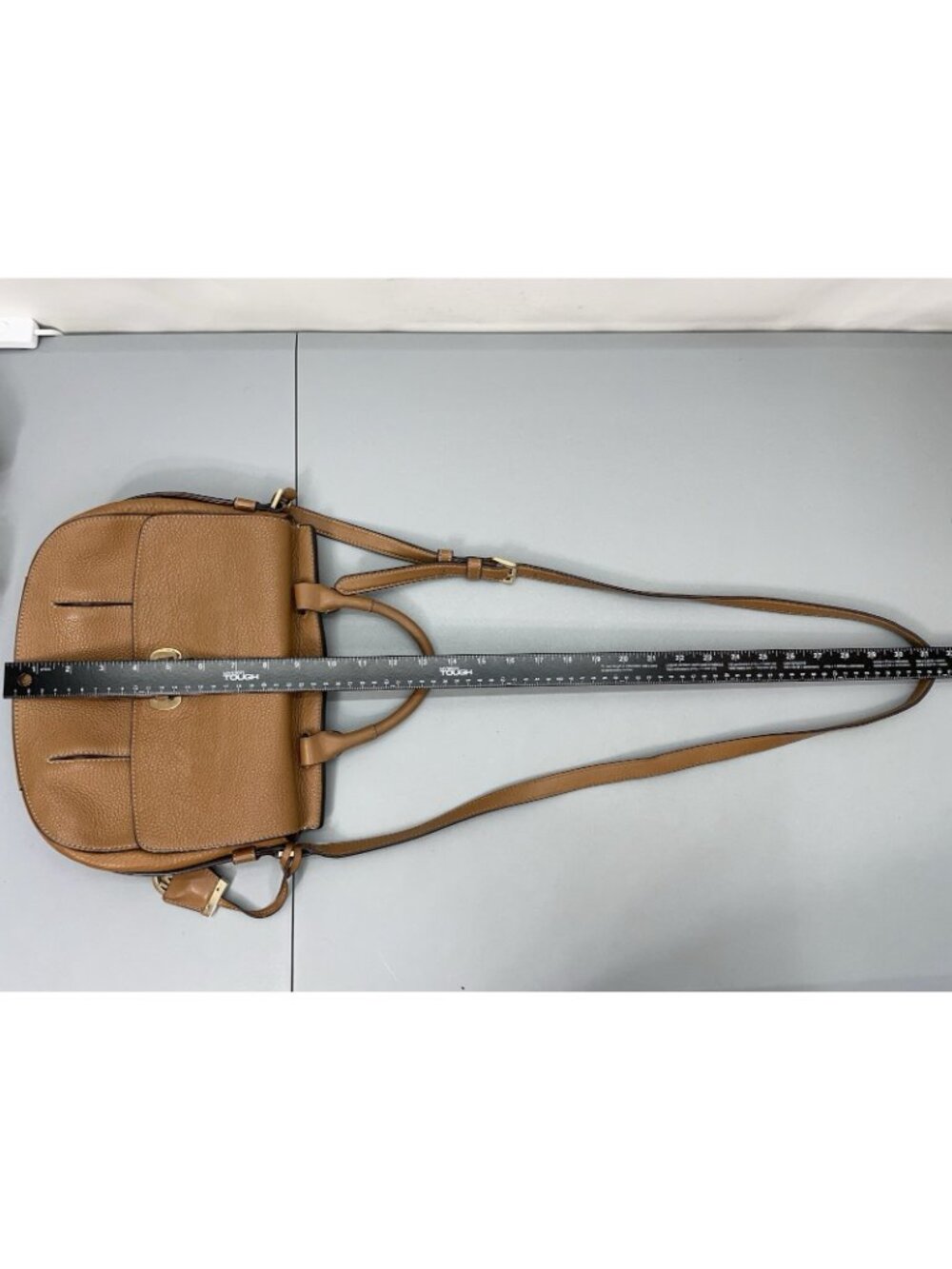 Michael Kors Romy Leather Crossbody Bag Saddle Messenger Pebbled‎ Leather Brown - Picture 14 of 16